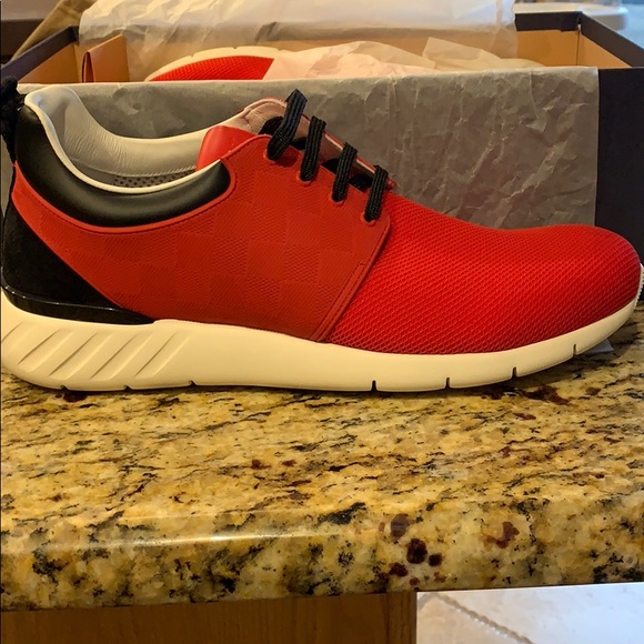 red lv sneakers